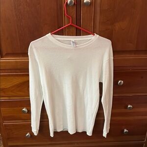 NWT white ribbed waffle long sleeve top